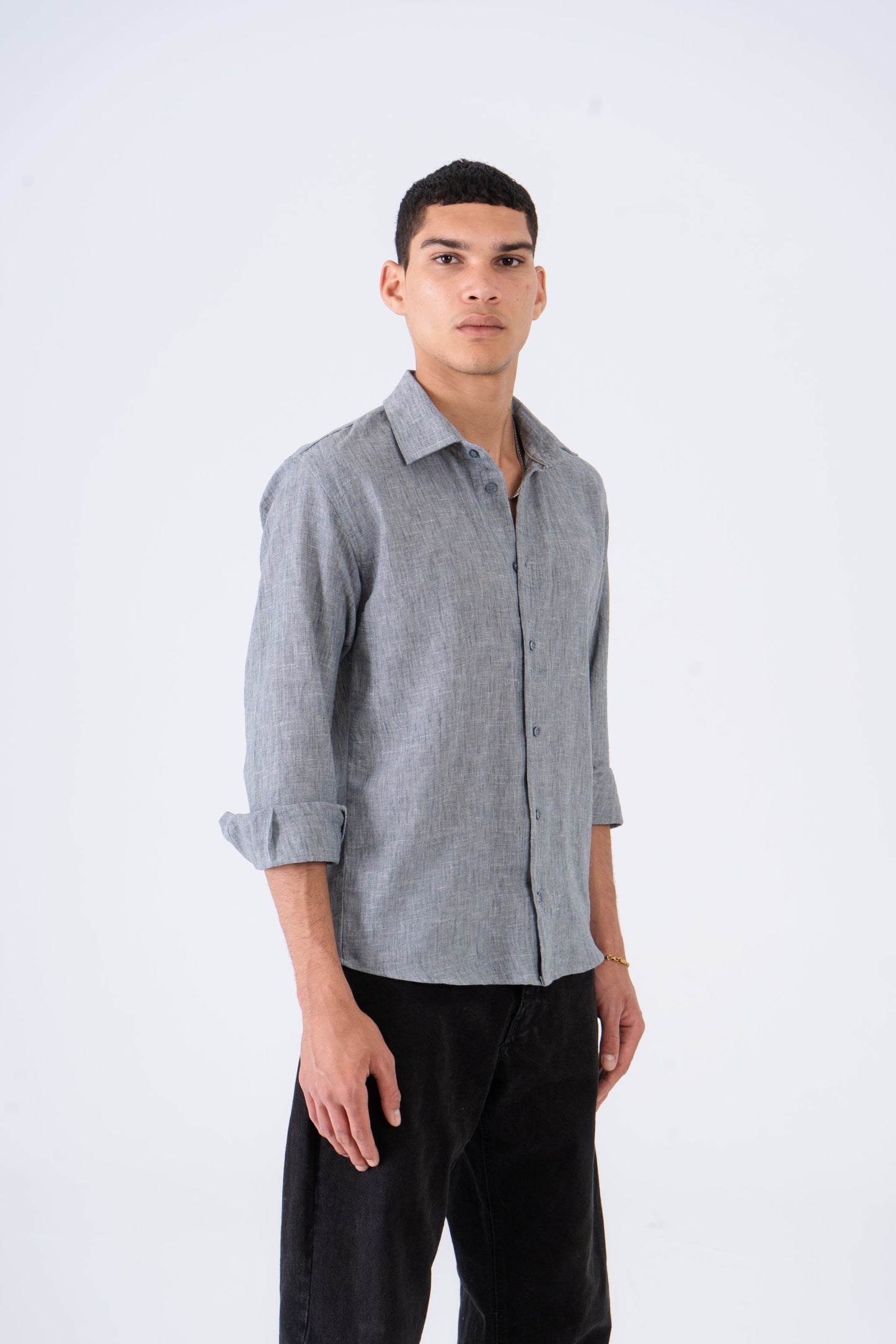 Lunar Eclipse Linen Long Sleeve Shirt - oddegypt