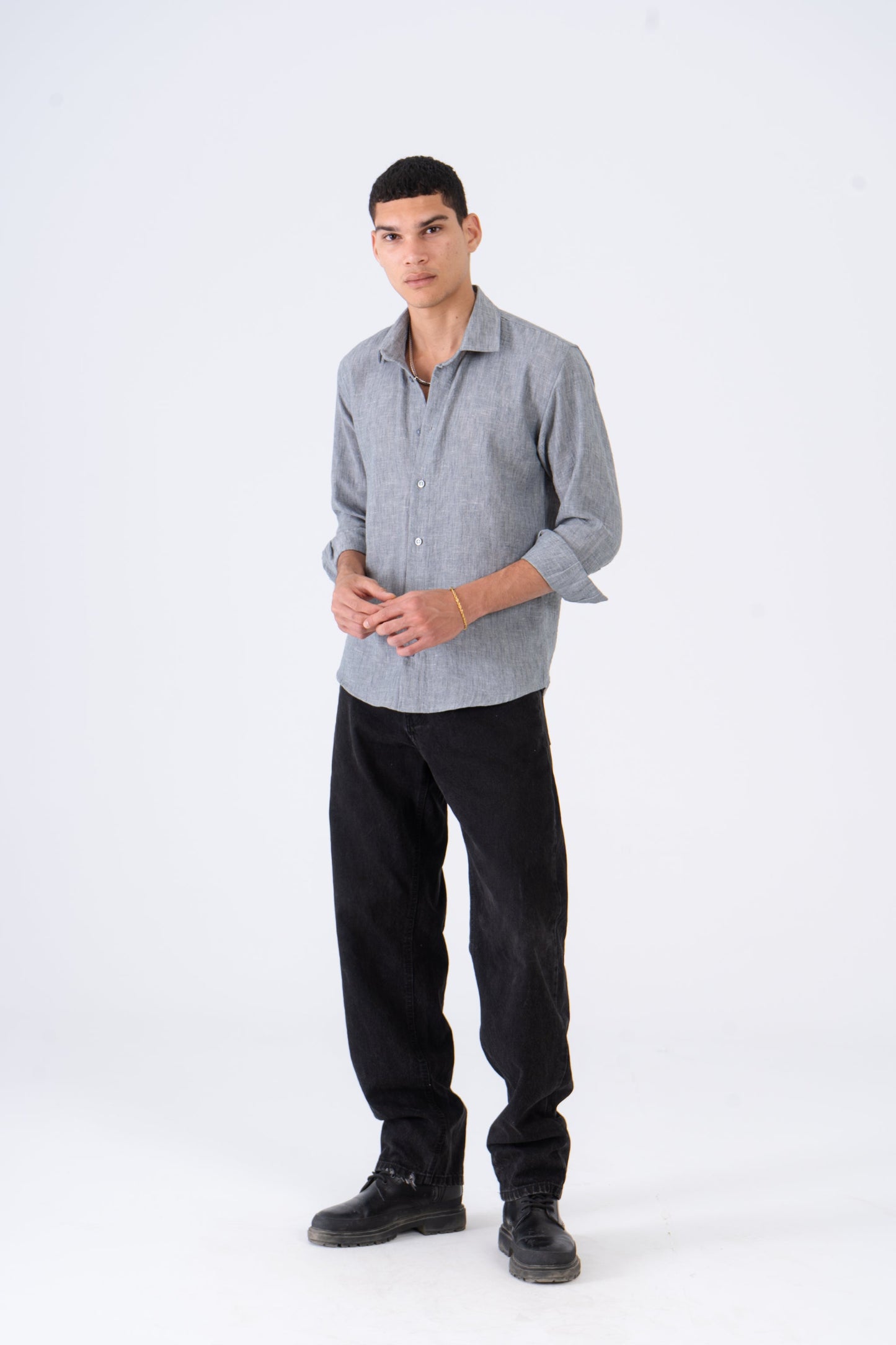 Lunar Eclipse Linen Long Sleeve Shirt - oddegypt
