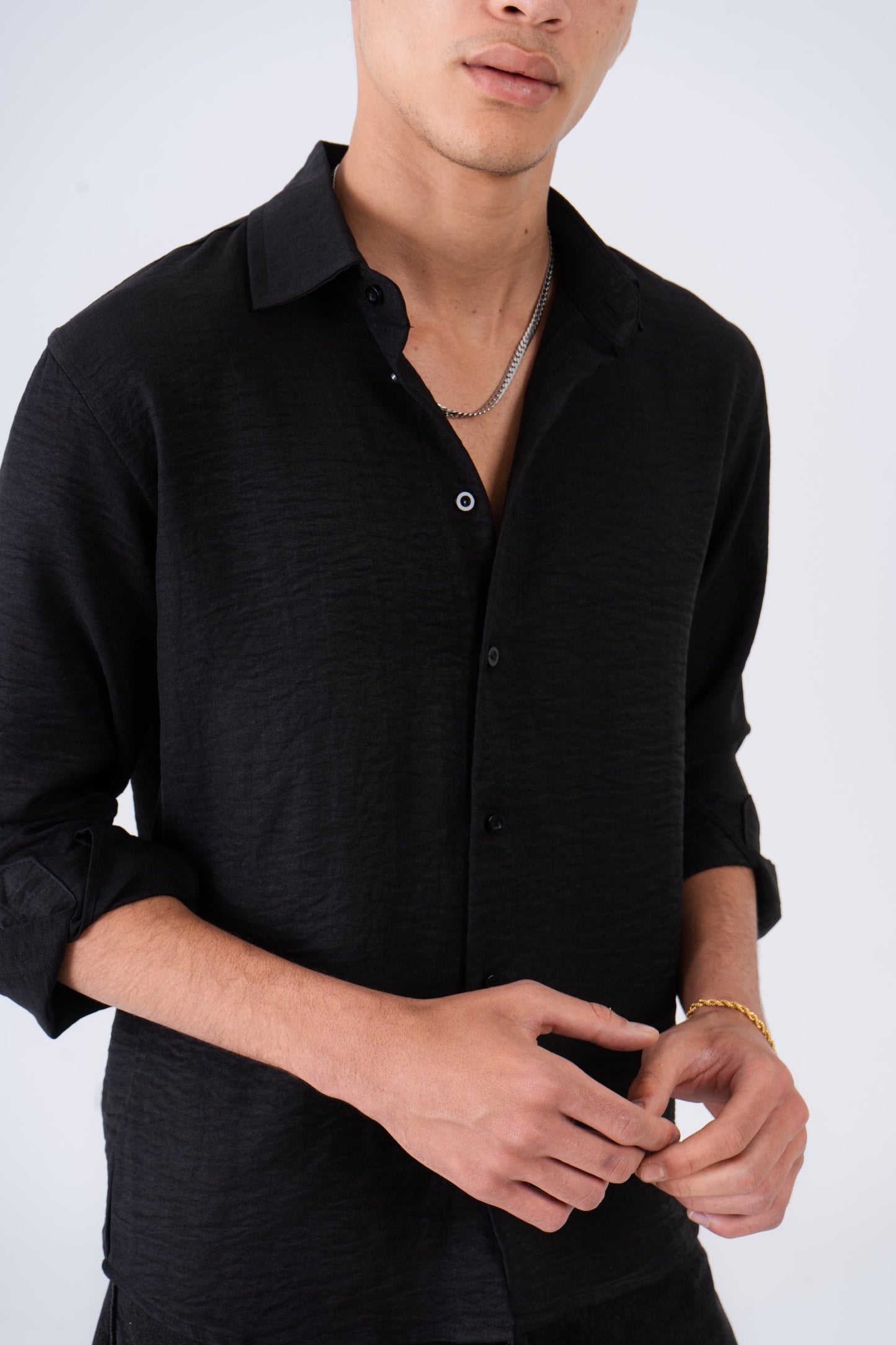 Midnight Linen Long Sleeve Shirt - oddegypt