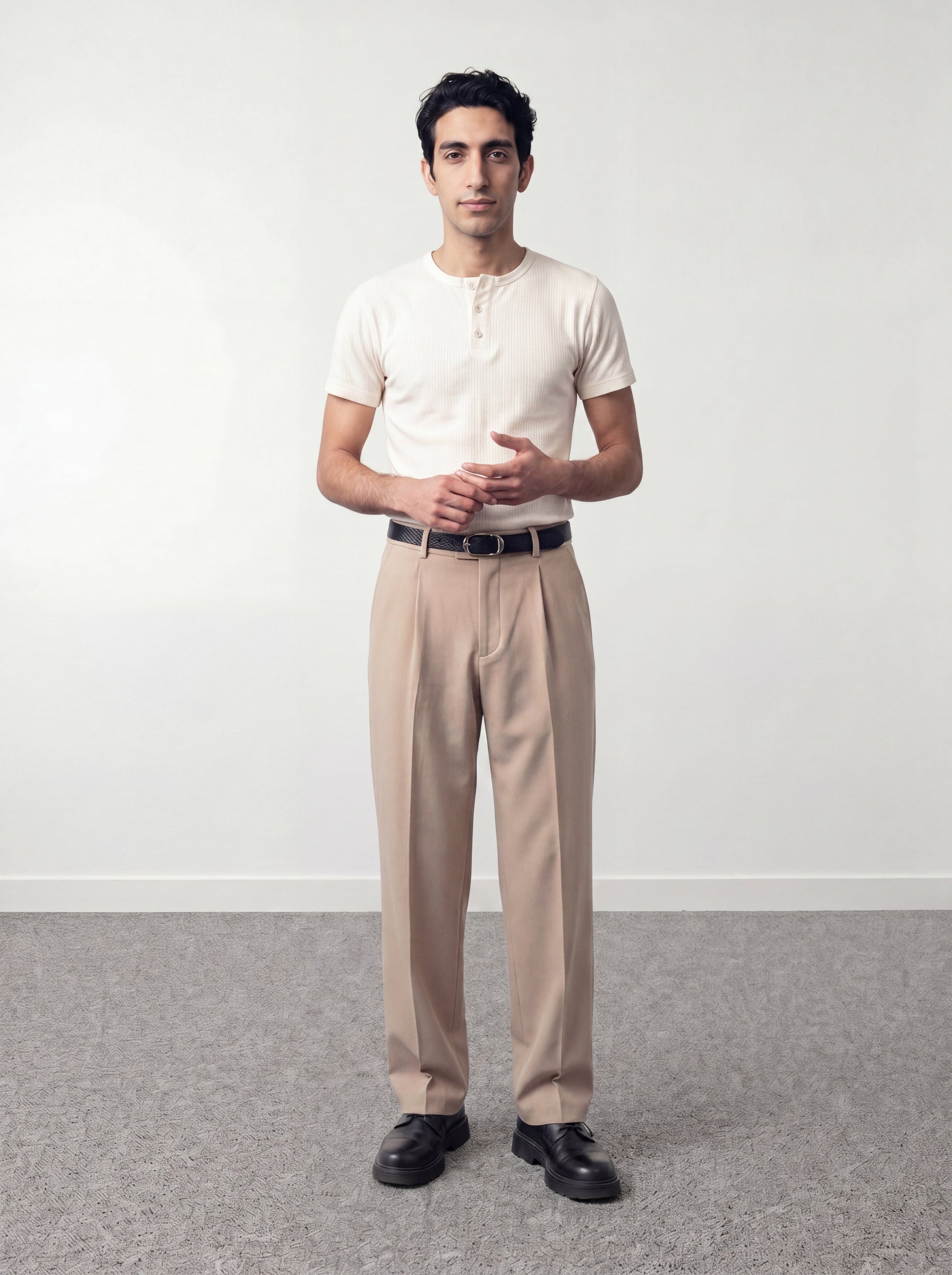 Beige Pleated Trousers - oddegypt