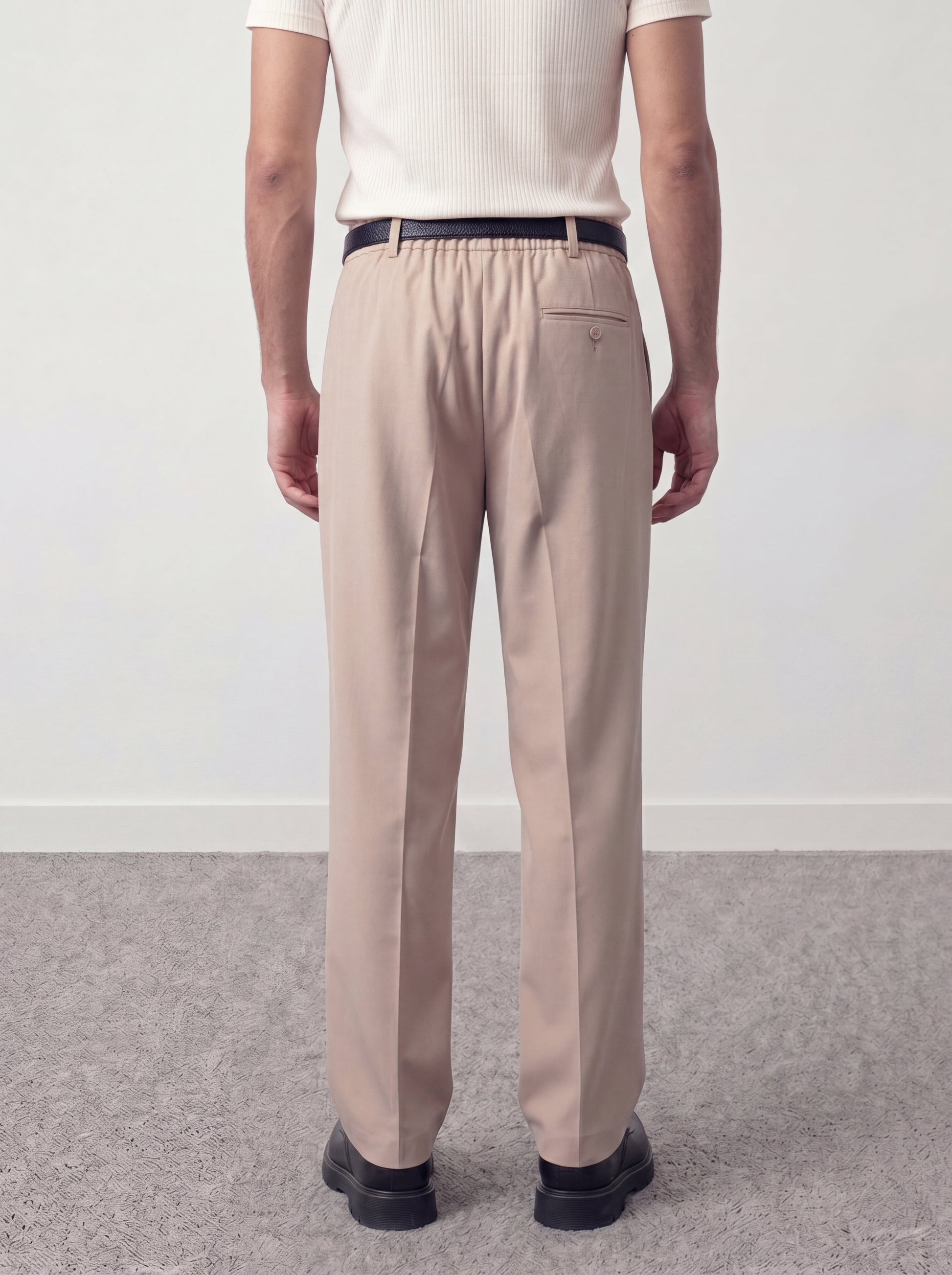 Beige Pleated Trousers - oddegypt