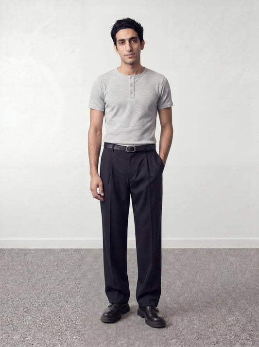 Black Pleated Trousers - oddegypt