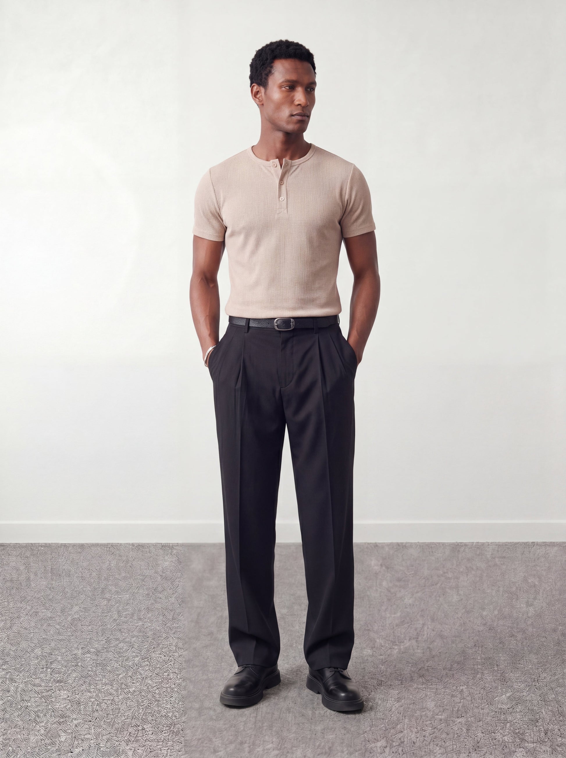Henley T-shirt - Beige - oddegypt