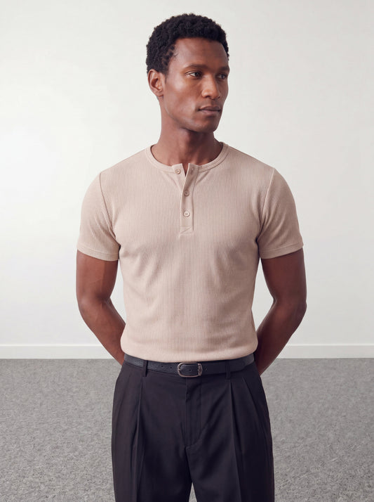 Henley T-shirt - Beige - oddegypt