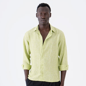 Lime Linen Long Sleeve Shirt