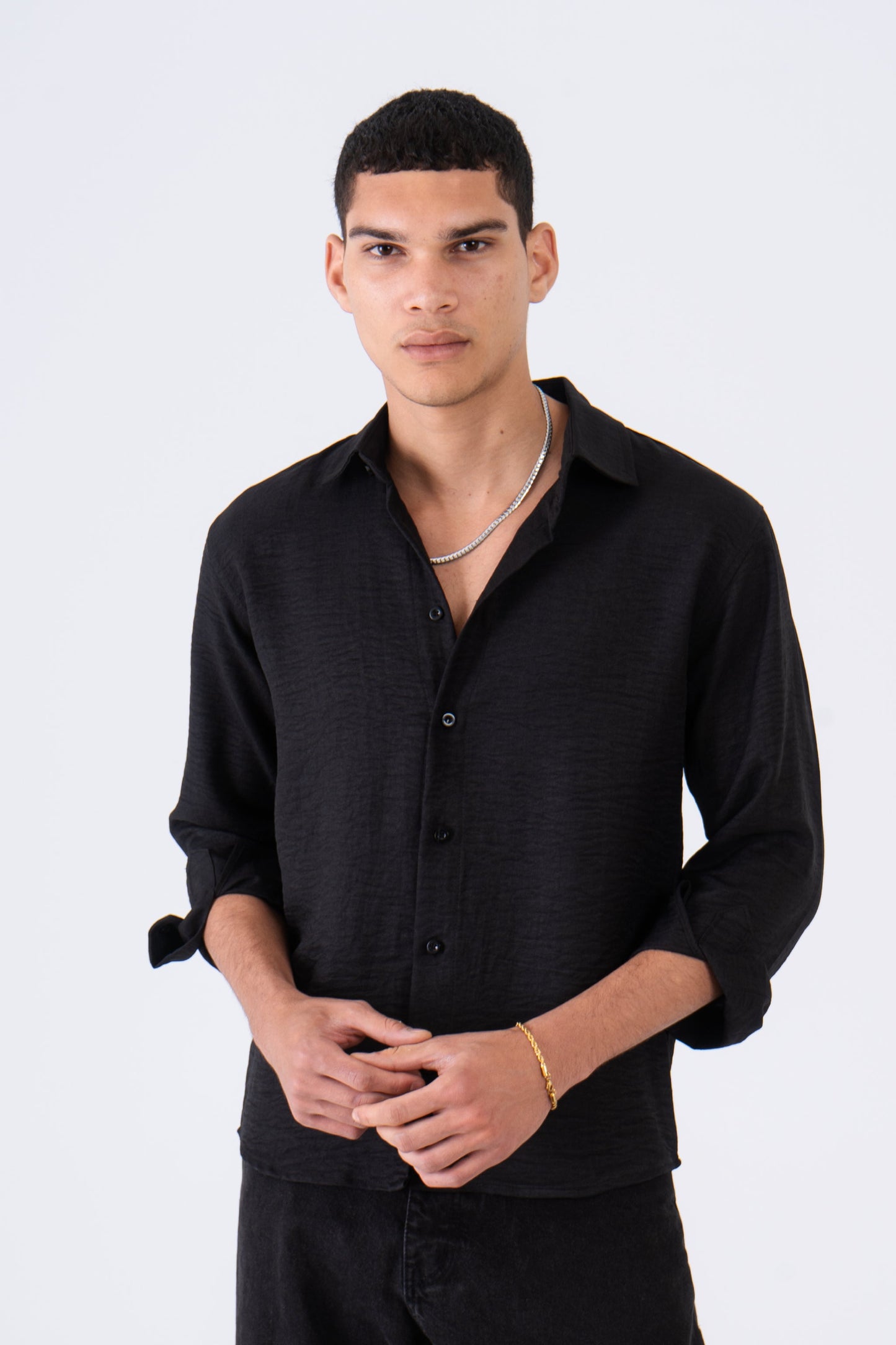 Midnight Linen Long Sleeve Shirt - oddegypt