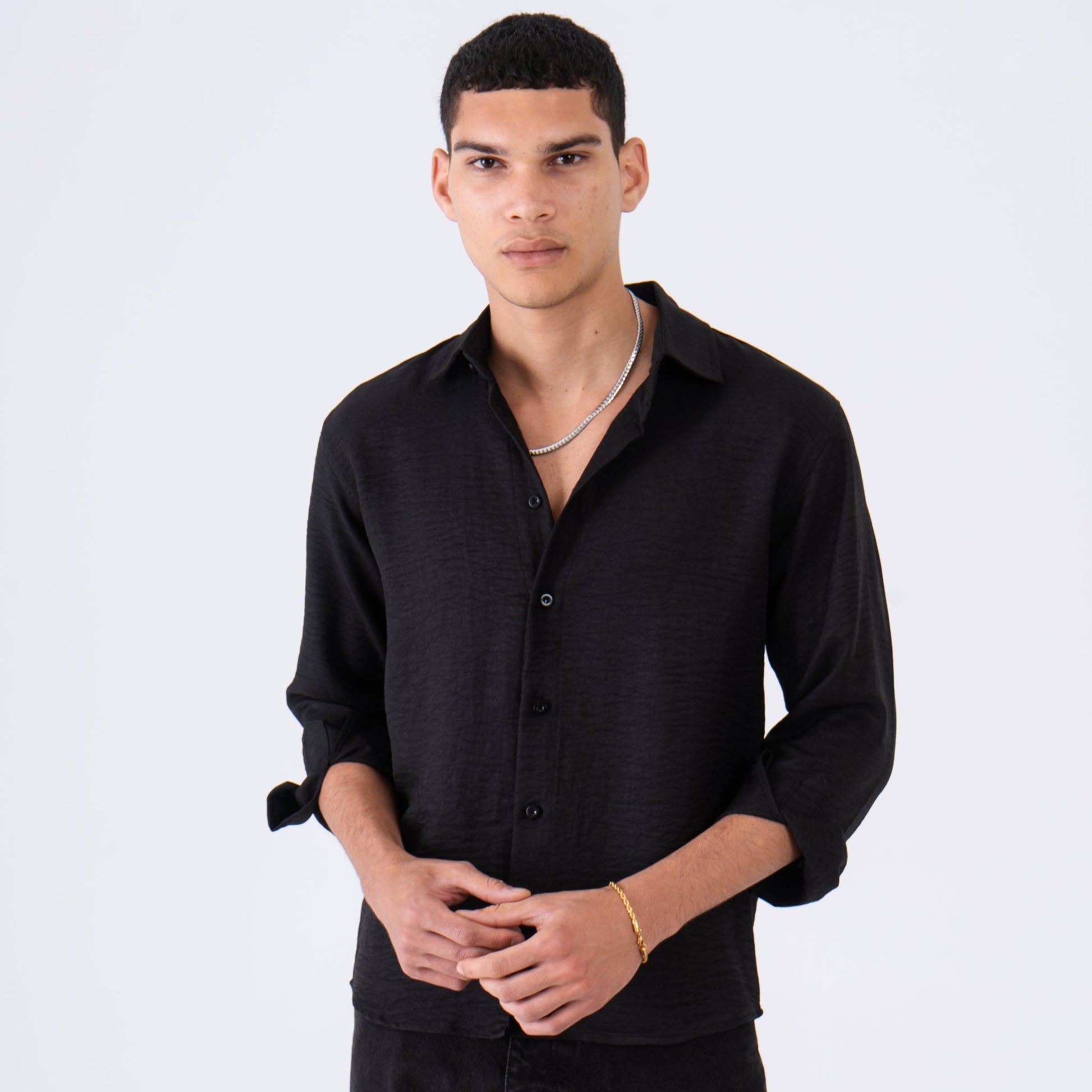 Midnight Linen Long Sleeve Shirt - oddegypt