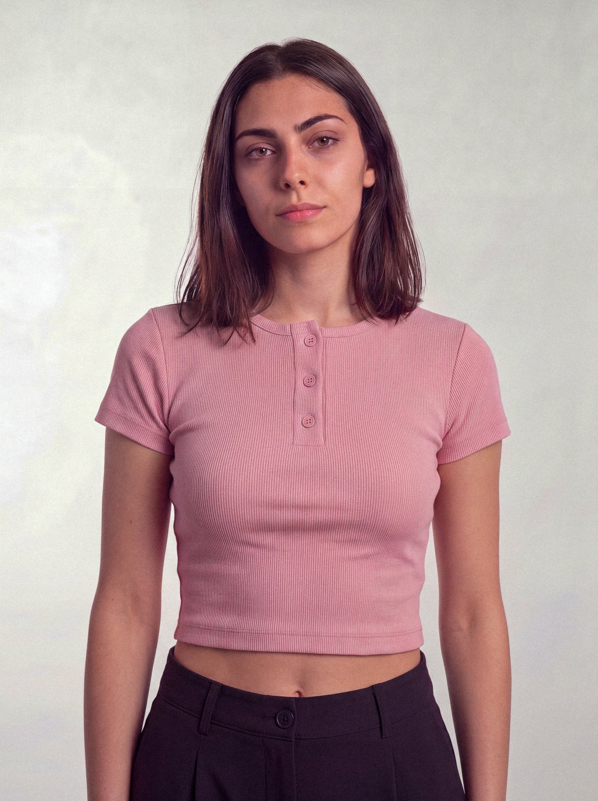 Minimal Henley Crop - Off - White - oddegypt