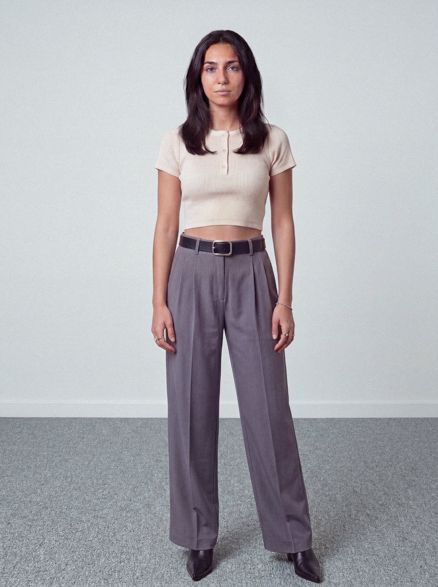 Minimal Pleated Trousers — Grey - oddegypt