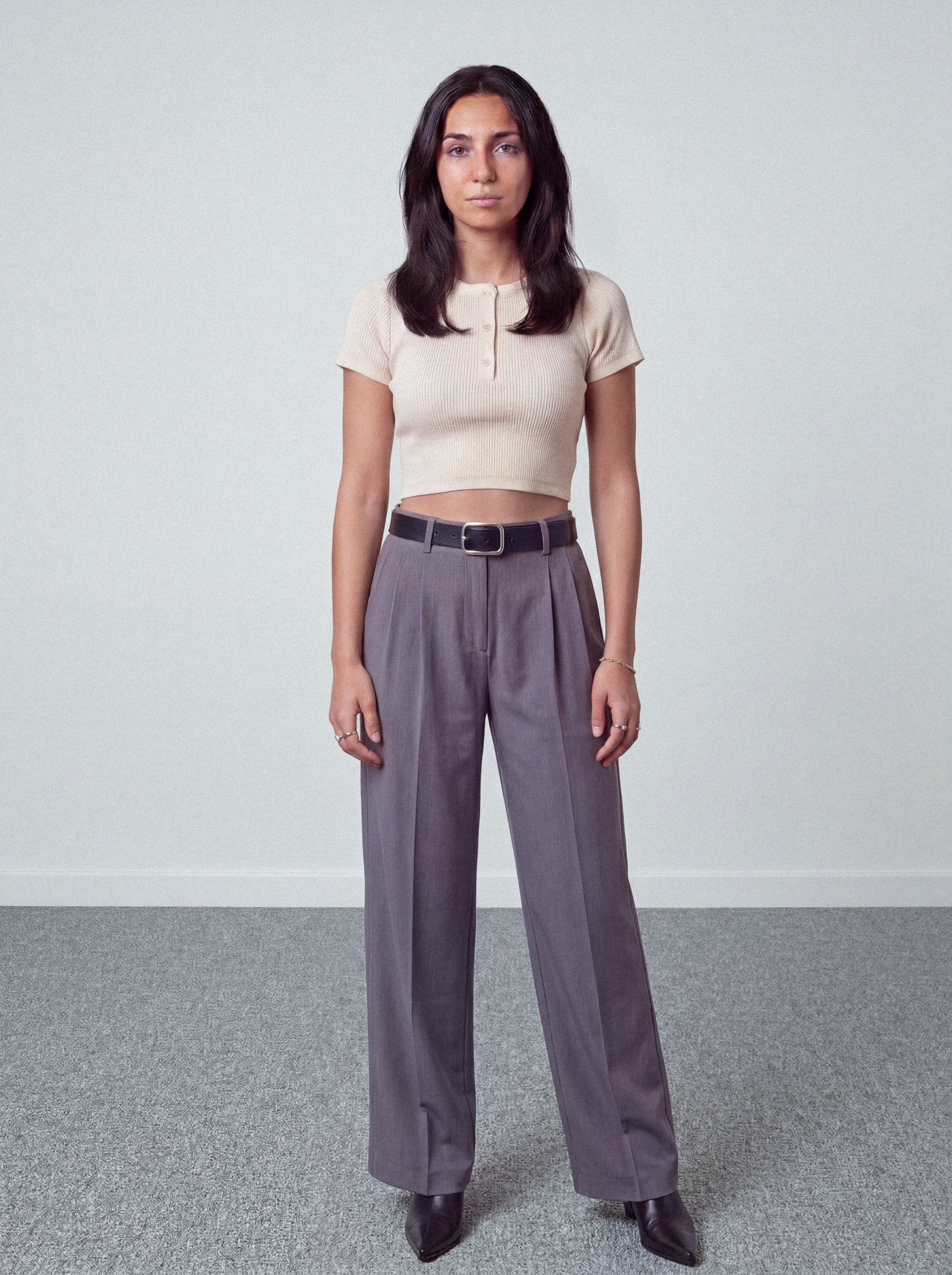 Minimal Pleated Trousers — Grey - oddegypt