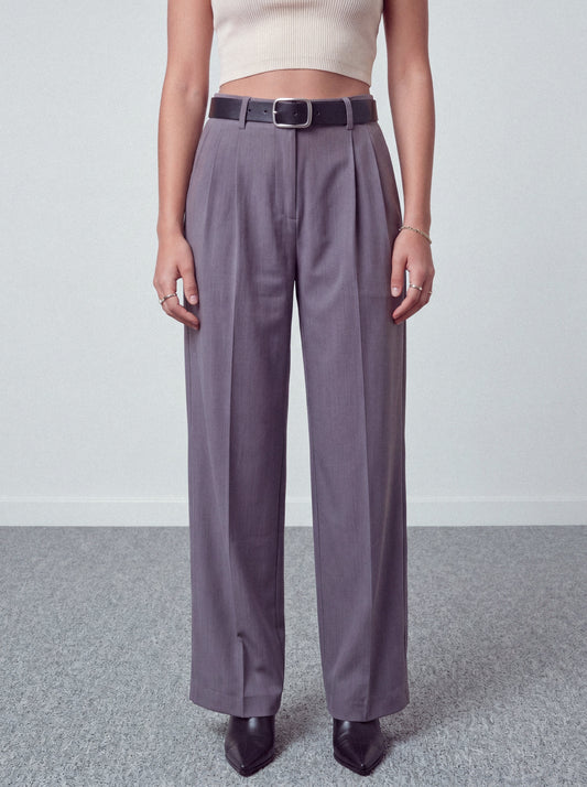 Minimal Pleated Trousers — Grey - oddegypt