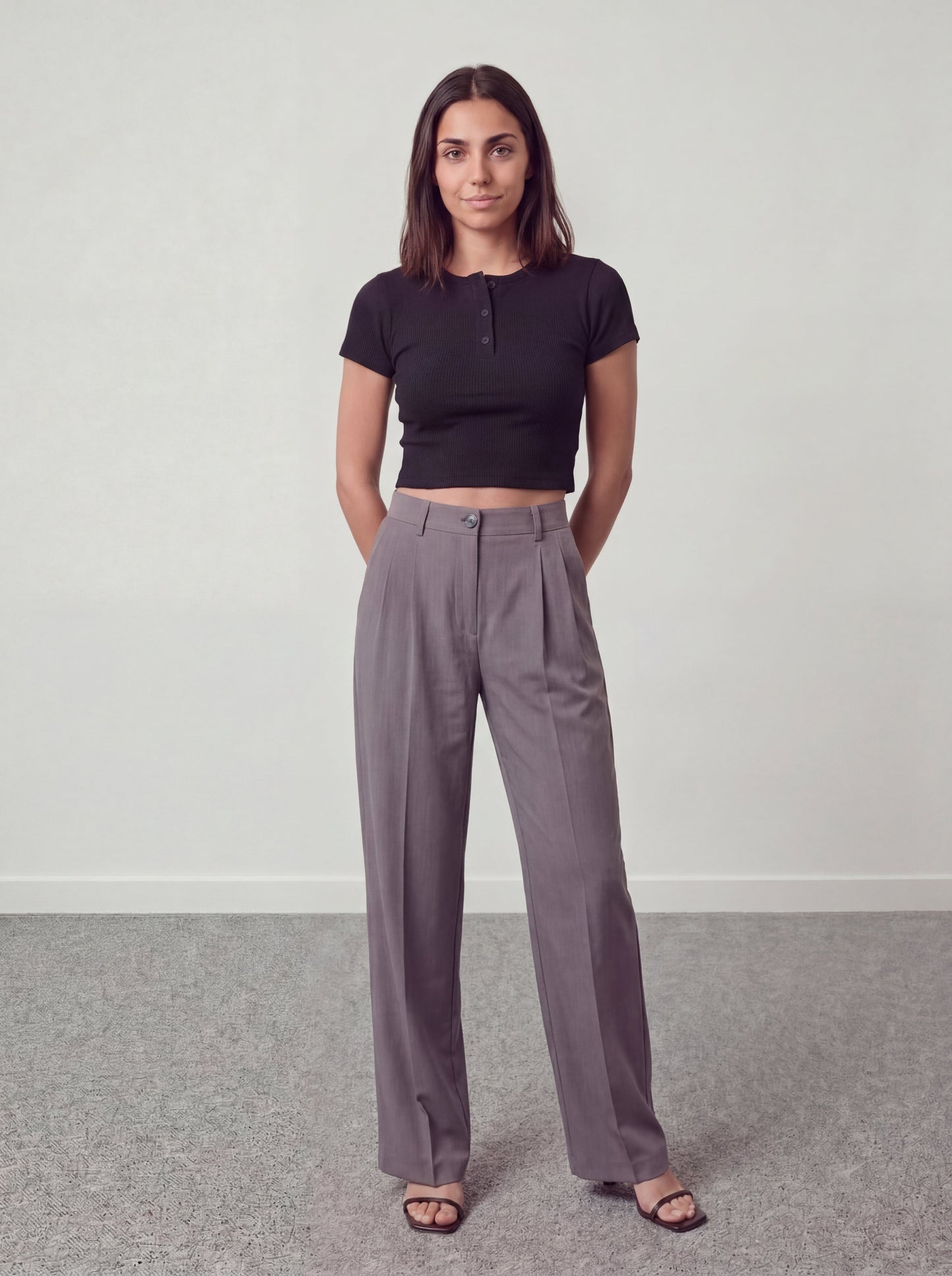 Minimal Pleated Trousers — Grey - oddegypt