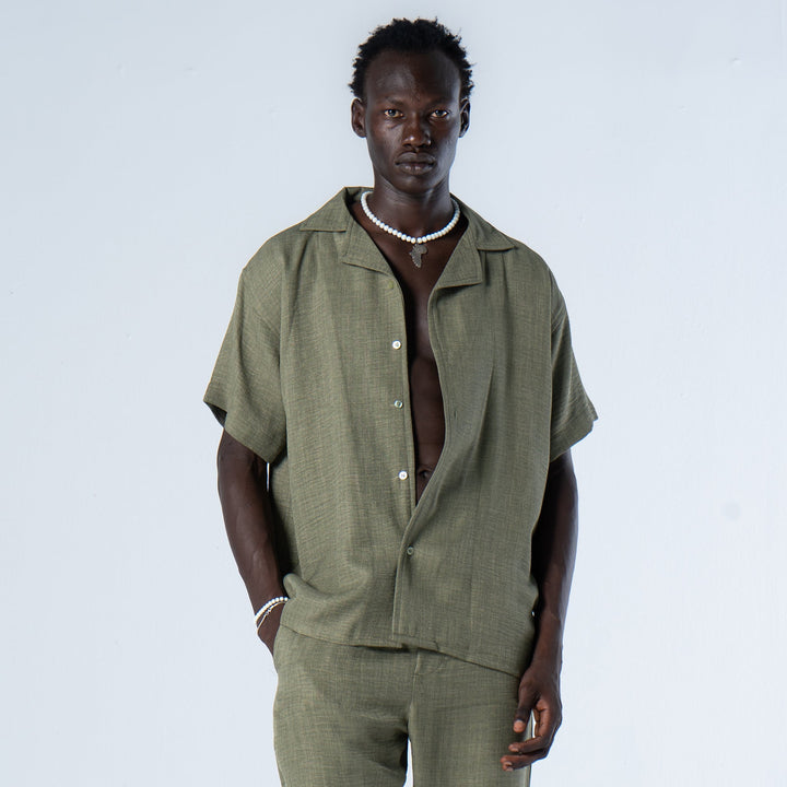 Olive Branch linen shirt