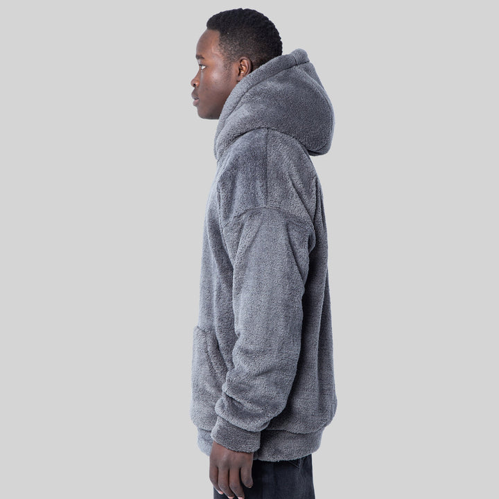 Arctic Grey Fur Hoodie