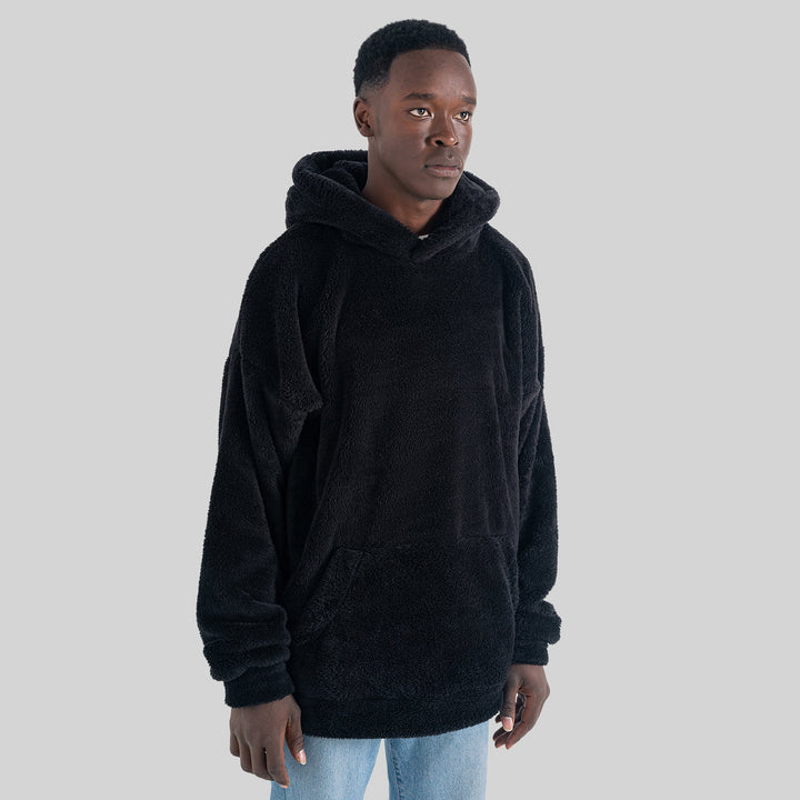 Raven Black Fur Hoodie